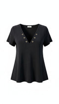 Blouse Noire Texturée à Œillets Dorés "CHESTERFIELD" – BA&SH | Taille 3 / L