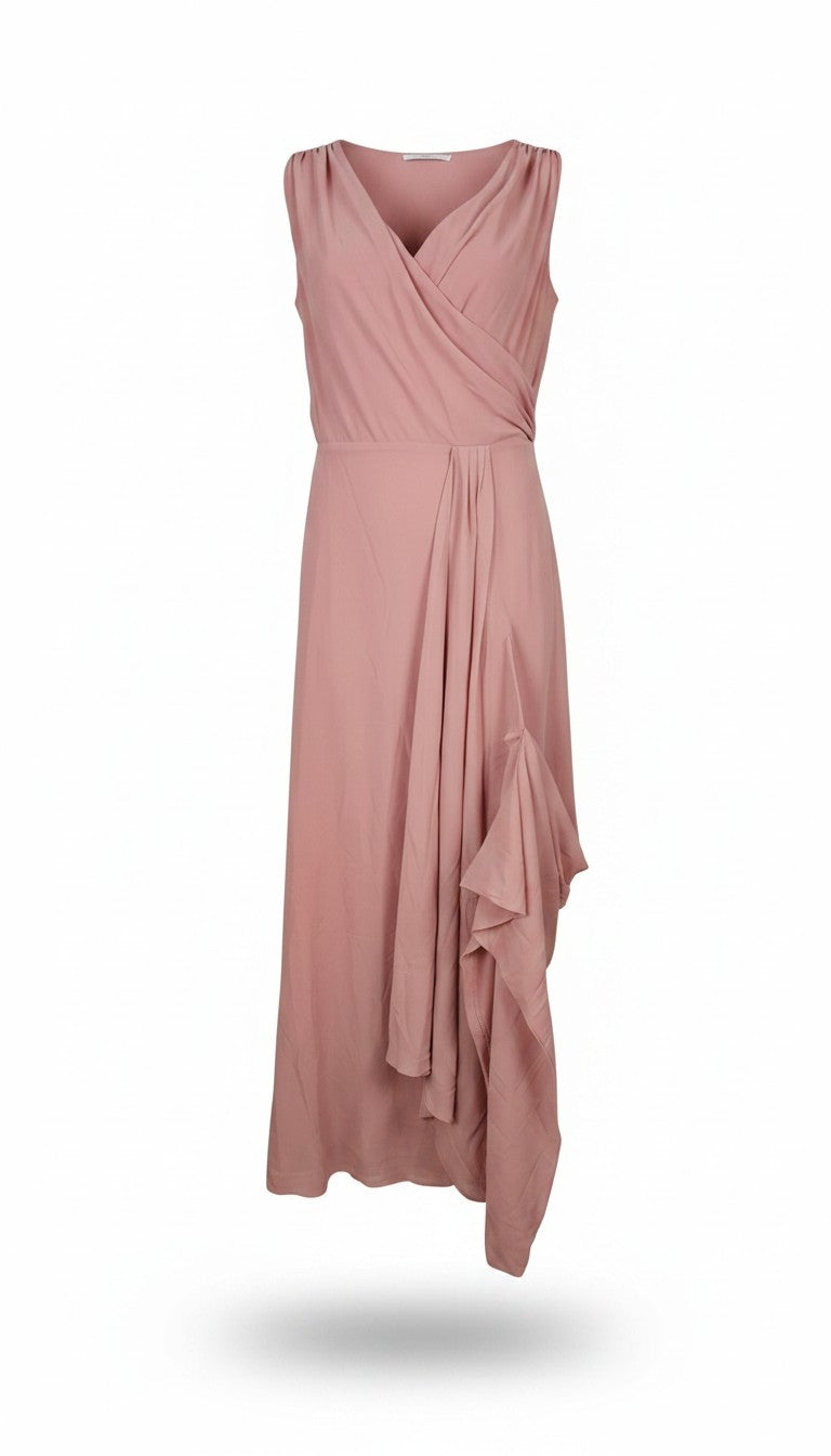 Robe longue rose drapée neuve avec étiquette - marque TFNC -taille 42 FR (14 UK)