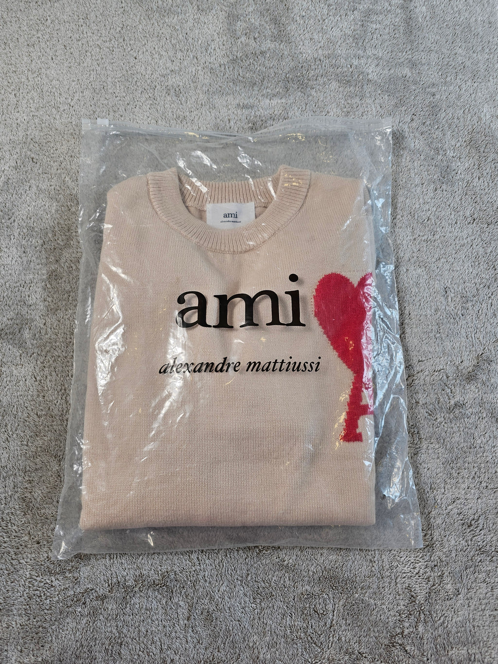 Pull Ami Paris femme Neuf avec Étiquette - Beige rosé - Taille S