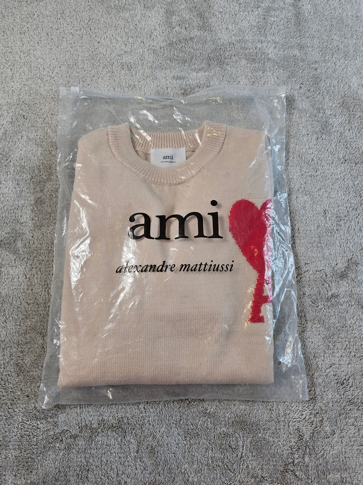 Pull Ami Paris femme Neuf avec Étiquette - Beige rosé - Taille S