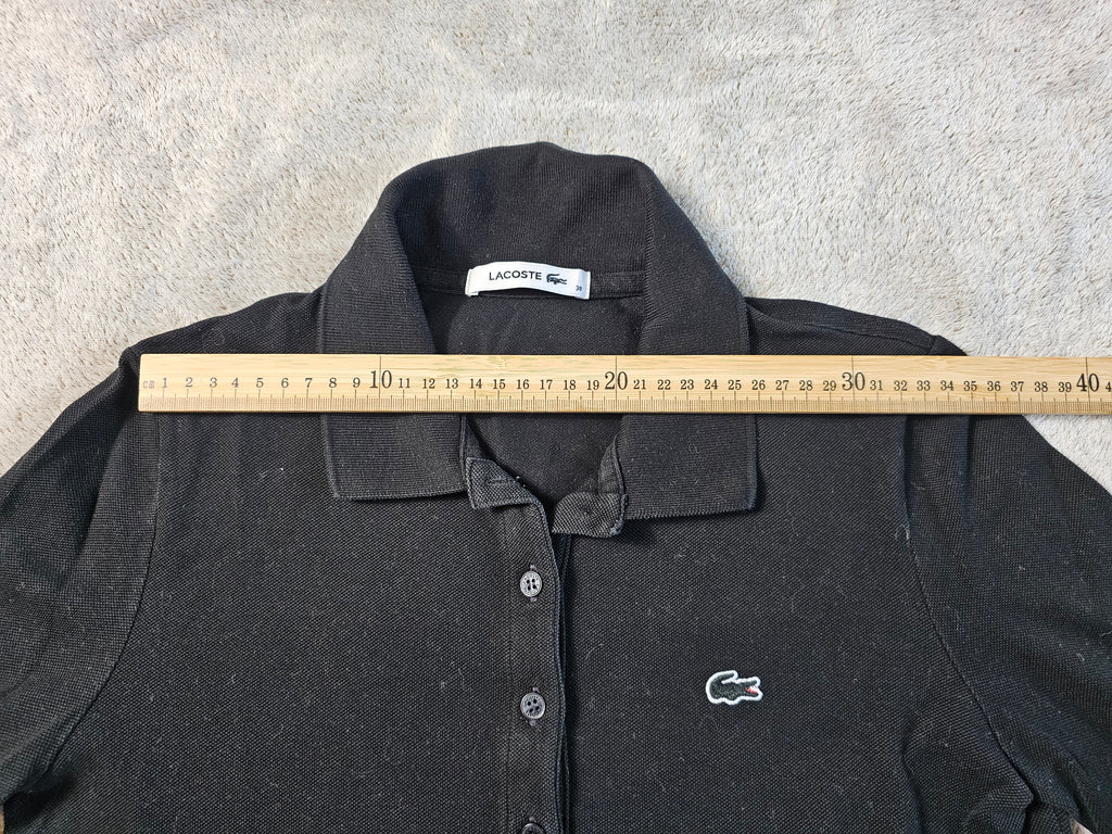 Polo Femme Manches Longues Stretch Noir – LACOSTE | Taille 38
