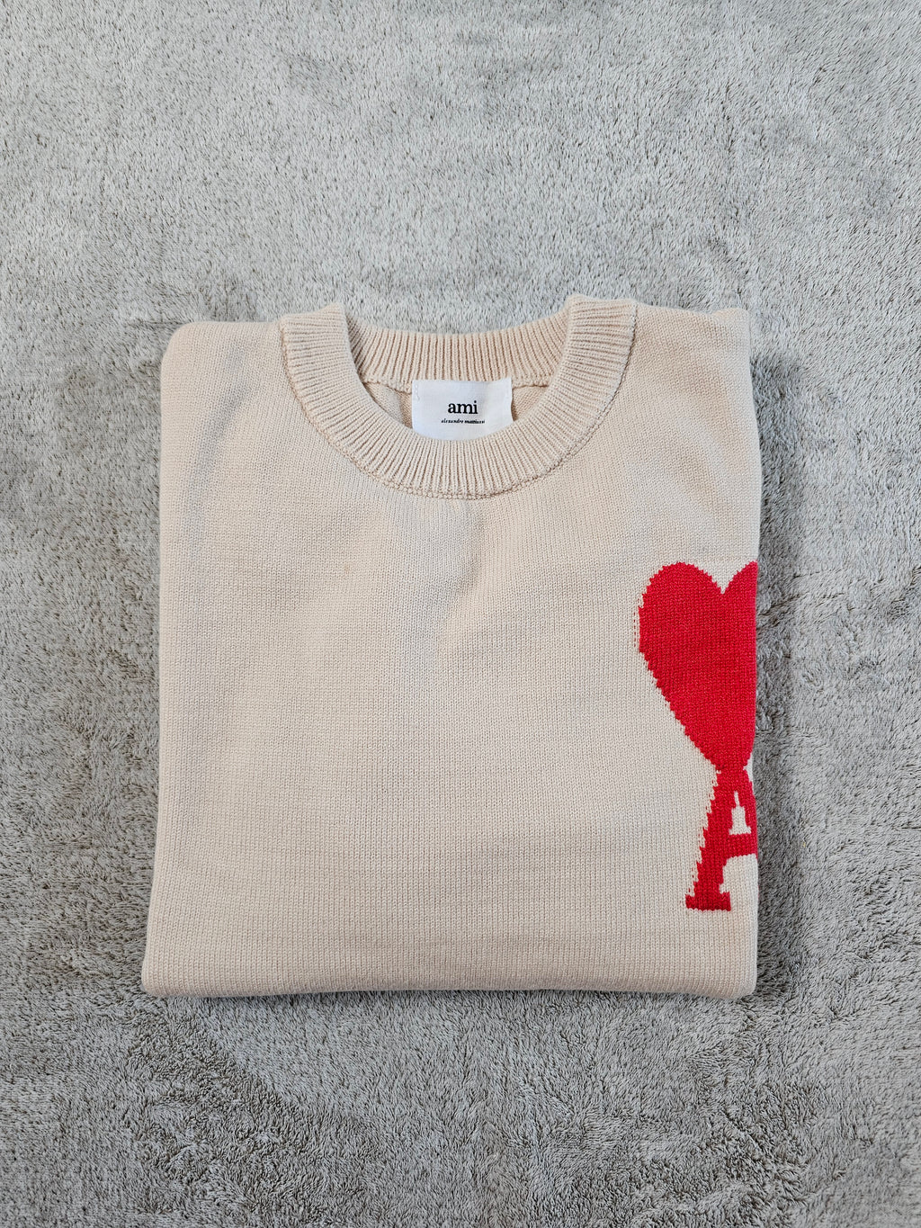 Pull Ami Paris femme Neuf avec Étiquette - Beige rosé - Taille S