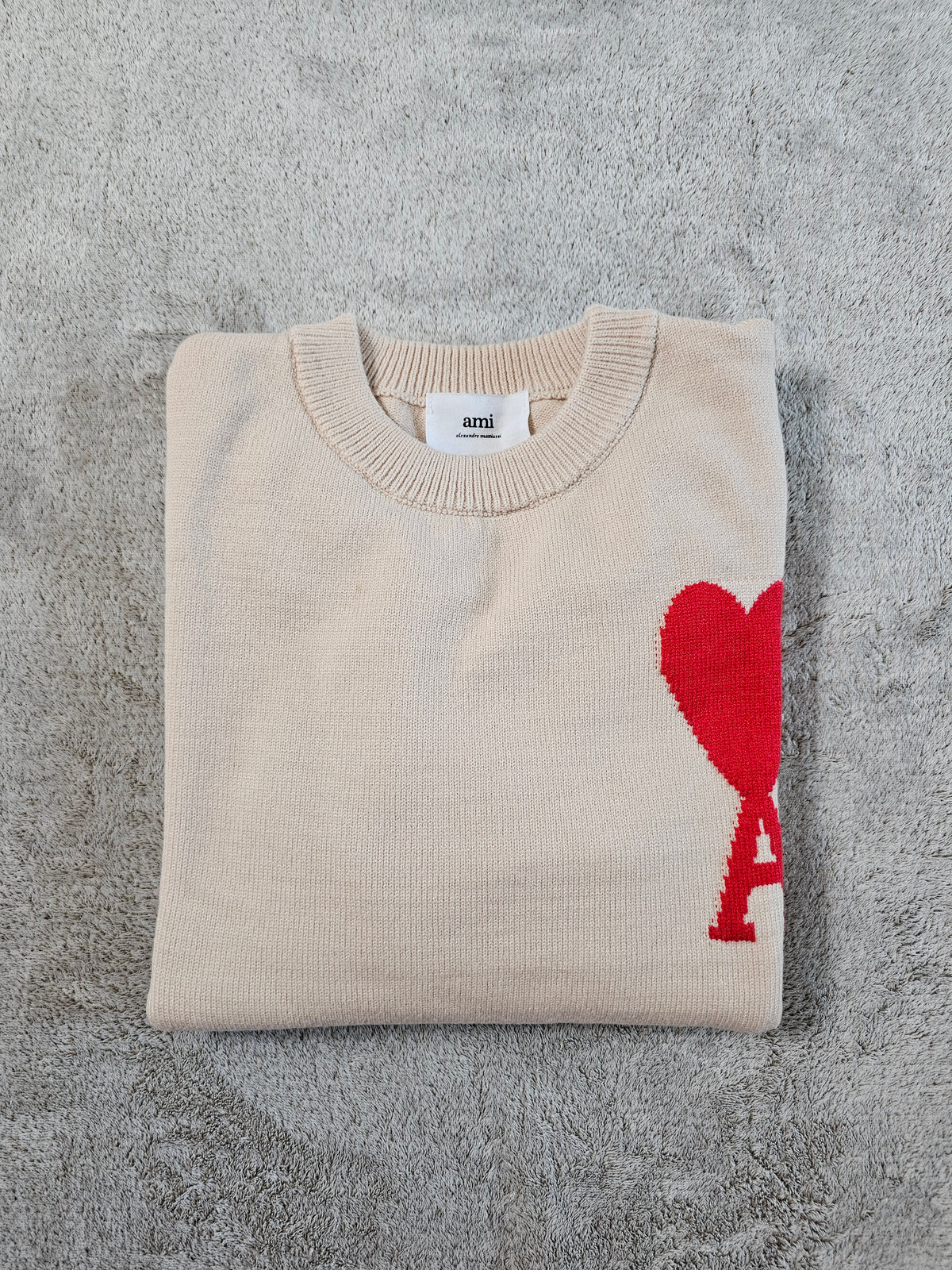 Pull Ami Paris femme Neuf avec Étiquette - Beige rosé - Taille S
