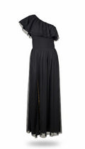 Robe longue asymetrique noire tulle plumetis - Zack Tall - Taille 42 Fr ( 14 UK ) 