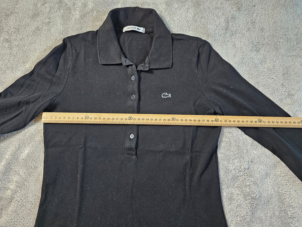 Polo Femme Manches Longues Stretch Noir – LACOSTE | Taille 38