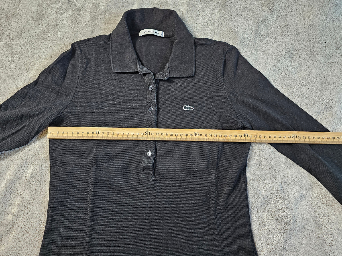 Polo Femme Manches Longues Stretch Noir – LACOSTE | Taille 38
