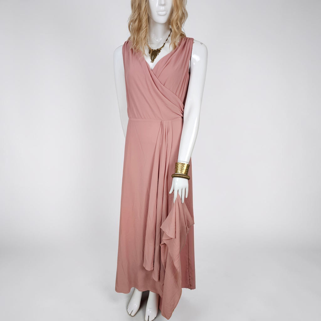 Robe longue rose drapée neuve avec étiquette - marque TFNC -taille 42 FR (14 UK)