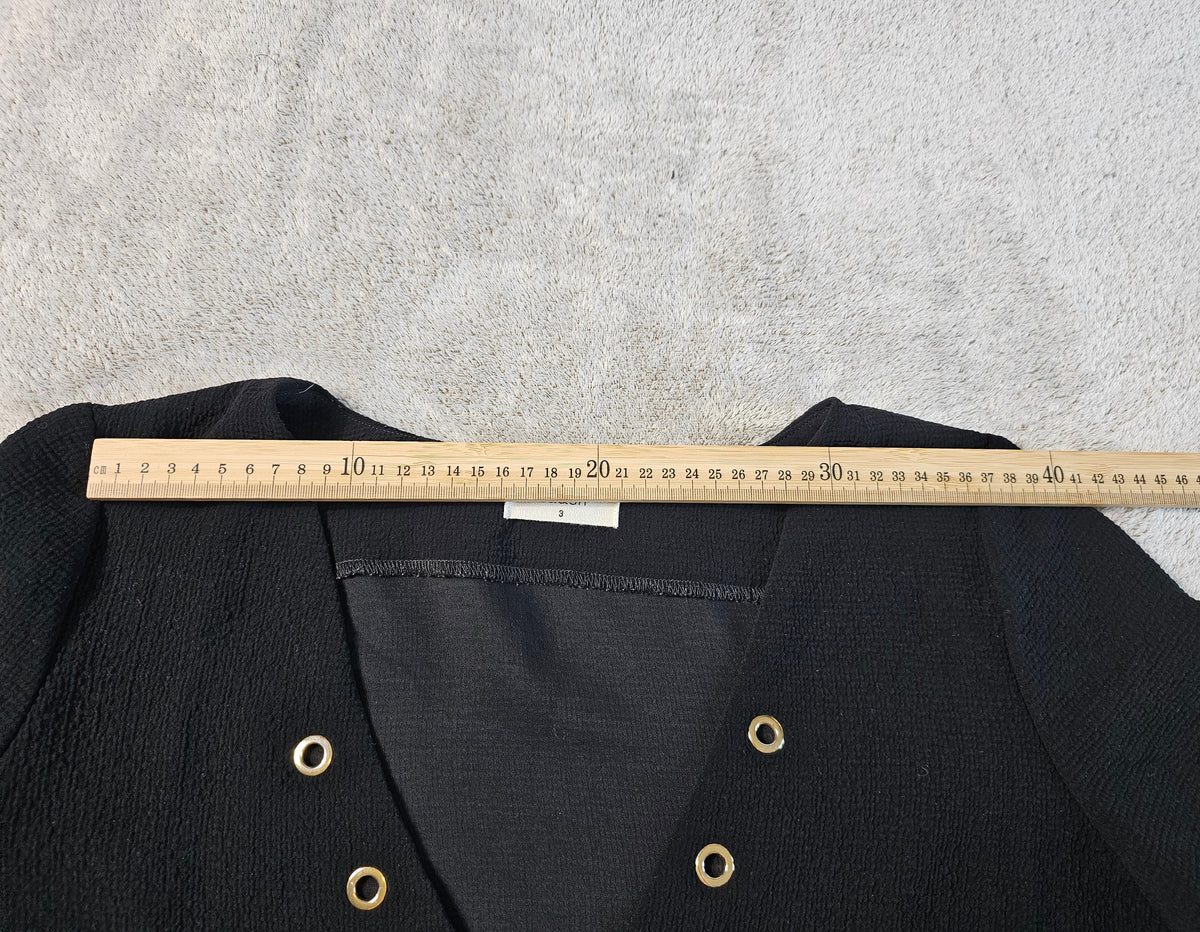 Blouse Noire Texturée à Œillets Dorés "CHESTERFIELD" – BA&SH | Taille 3 / L