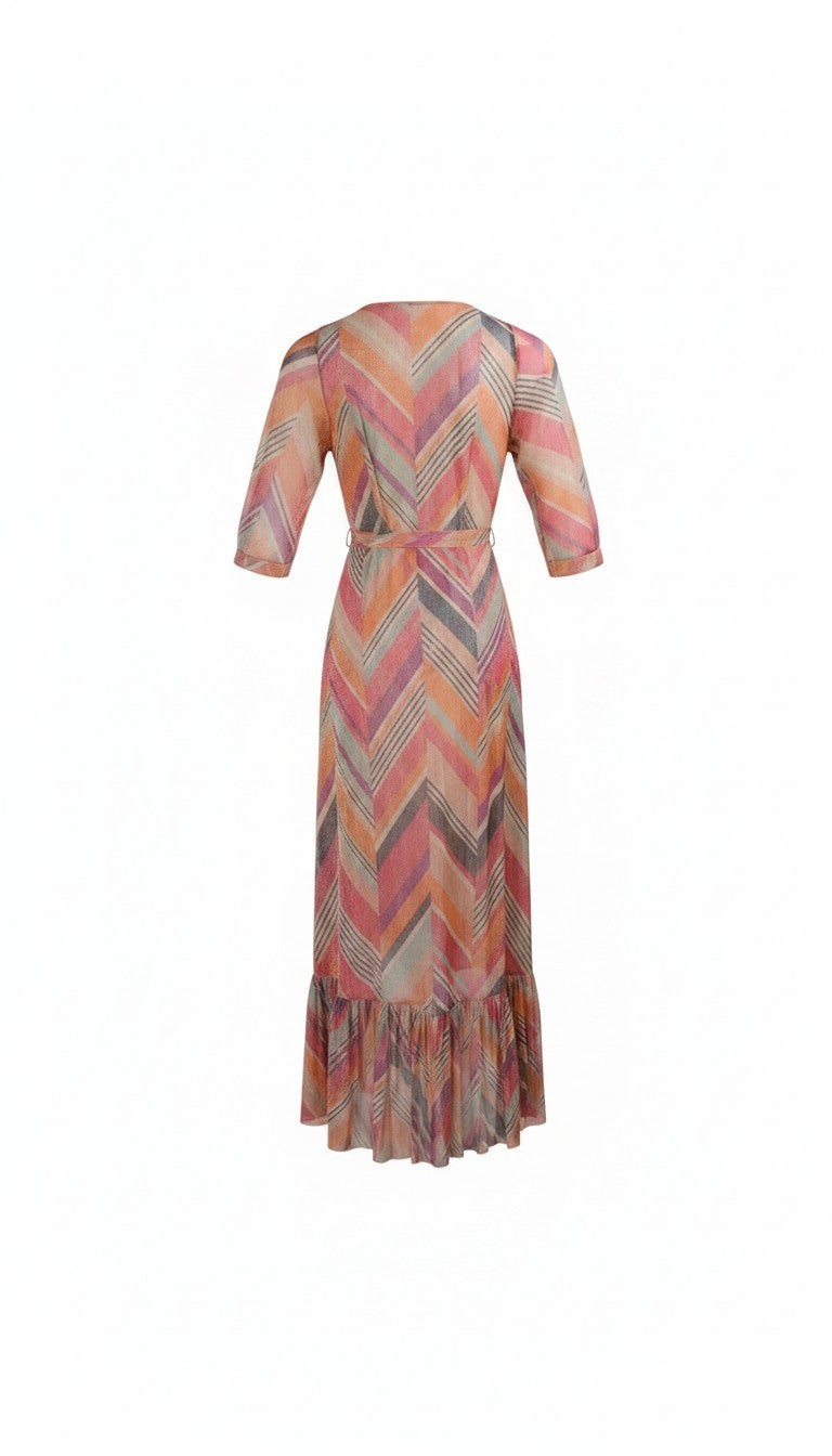 Robe Longue Lurex Lurex & Imprimé Graphique – BA&SH (Modèle PIPA) | Taille 1 / S