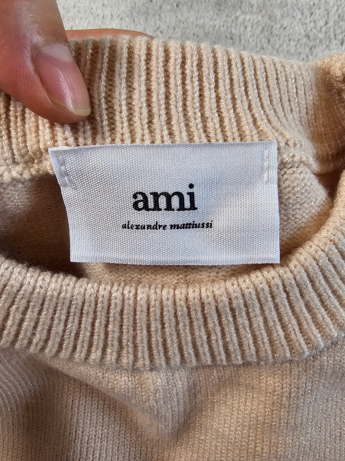 Pull Ami Paris femme Neuf avec Étiquette - Beige rosé - Taille S