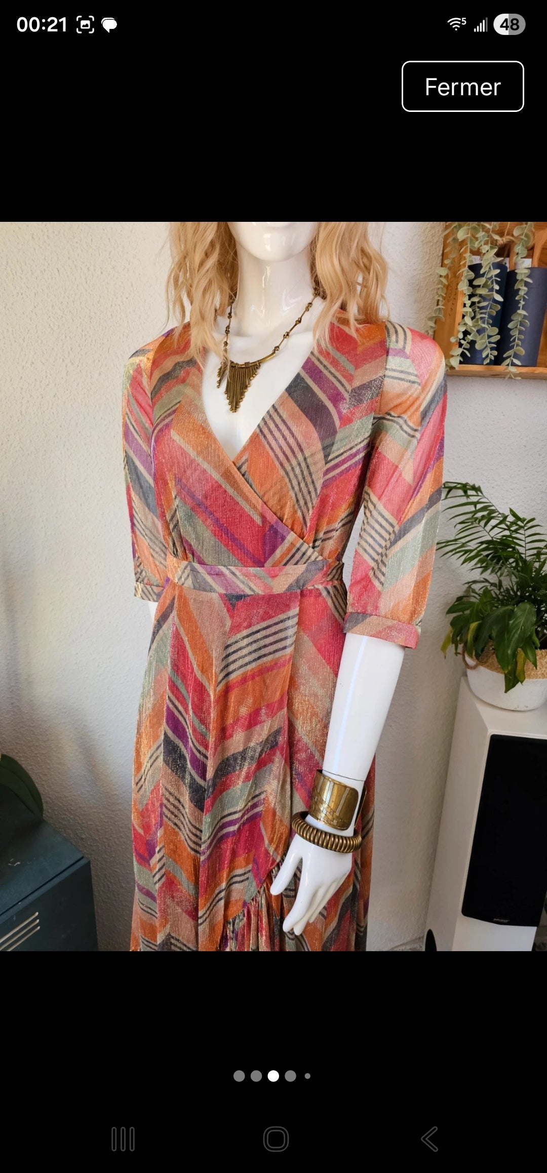 Robe Longue Lurex Lurex & Imprimé Graphique – BA&SH (Modèle PIPA) | Taille 1 / S