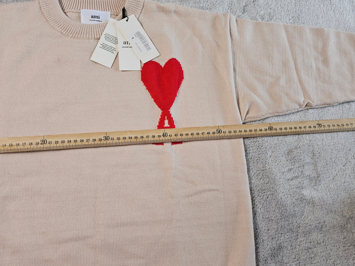Pull Ami Paris femme Neuf avec Étiquette - Beige rosé - Taille S