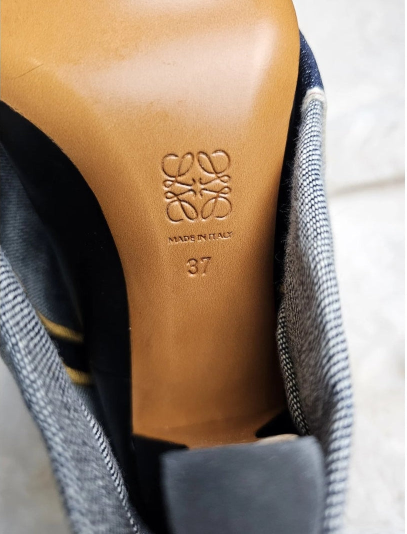 Bottes Oversize Trompe-l'Œil Denim & Cuir – LOEWE | Taille 37
