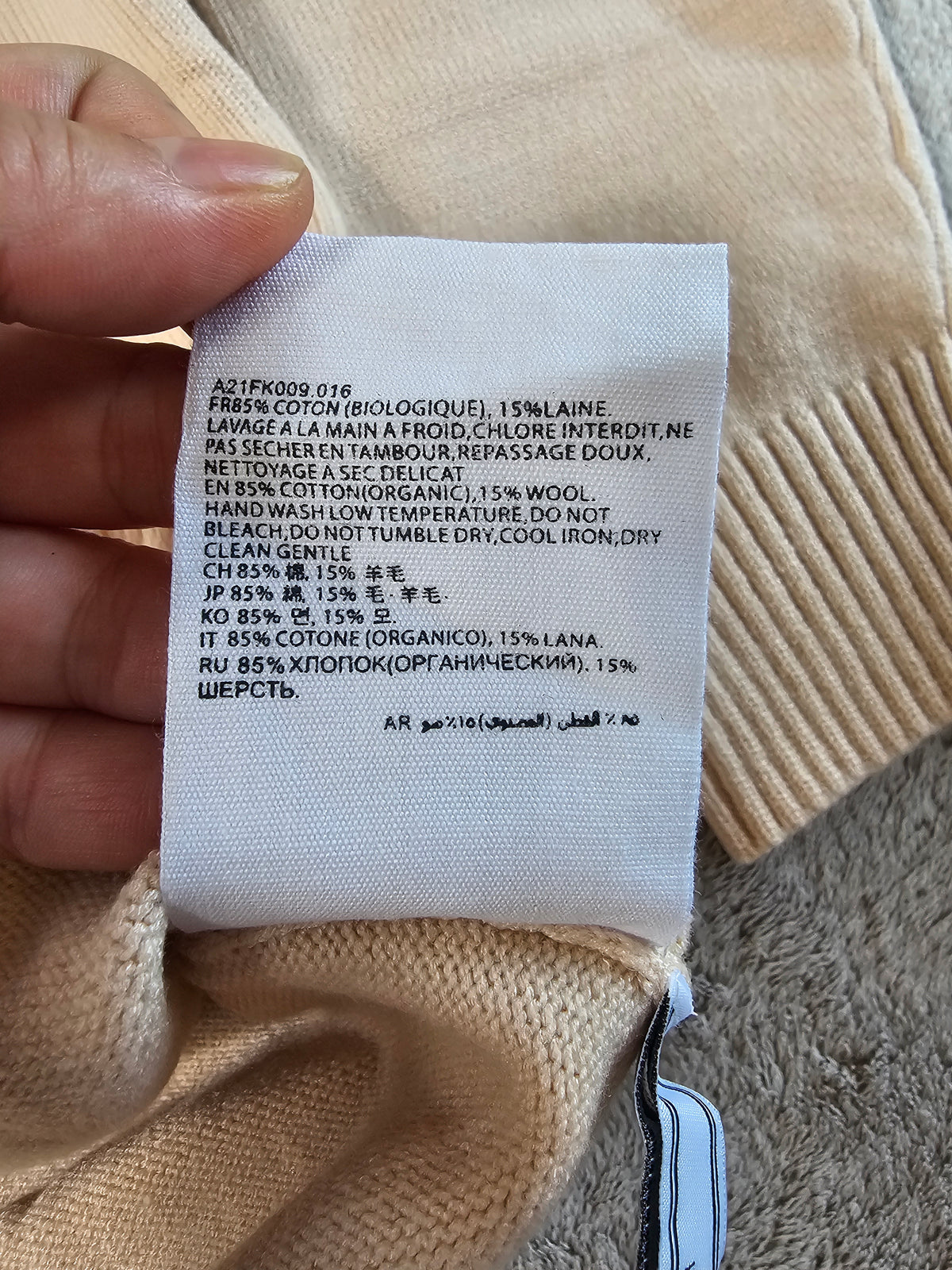 Pull Ami Paris femme Neuf avec Étiquette - Beige rosé - Taille S