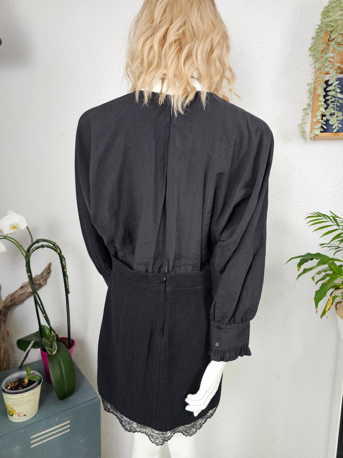 Robe Courte Bimatière Effet Deux Pièces & Dentelle – SEE YOU SOON | Taille L