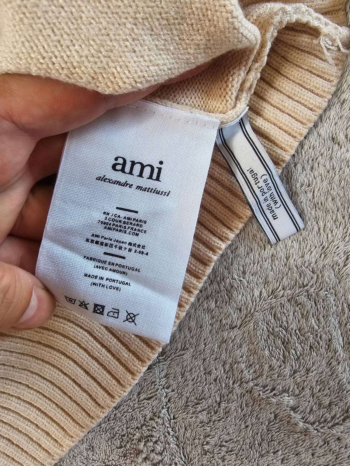 Pull Ami Paris femme Neuf avec Étiquette - Beige rosé - Taille S