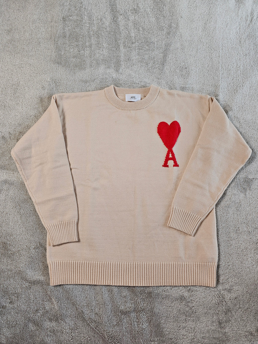Pull Ami Paris femme Neuf avec Étiquette - Beige rosé - Taille S