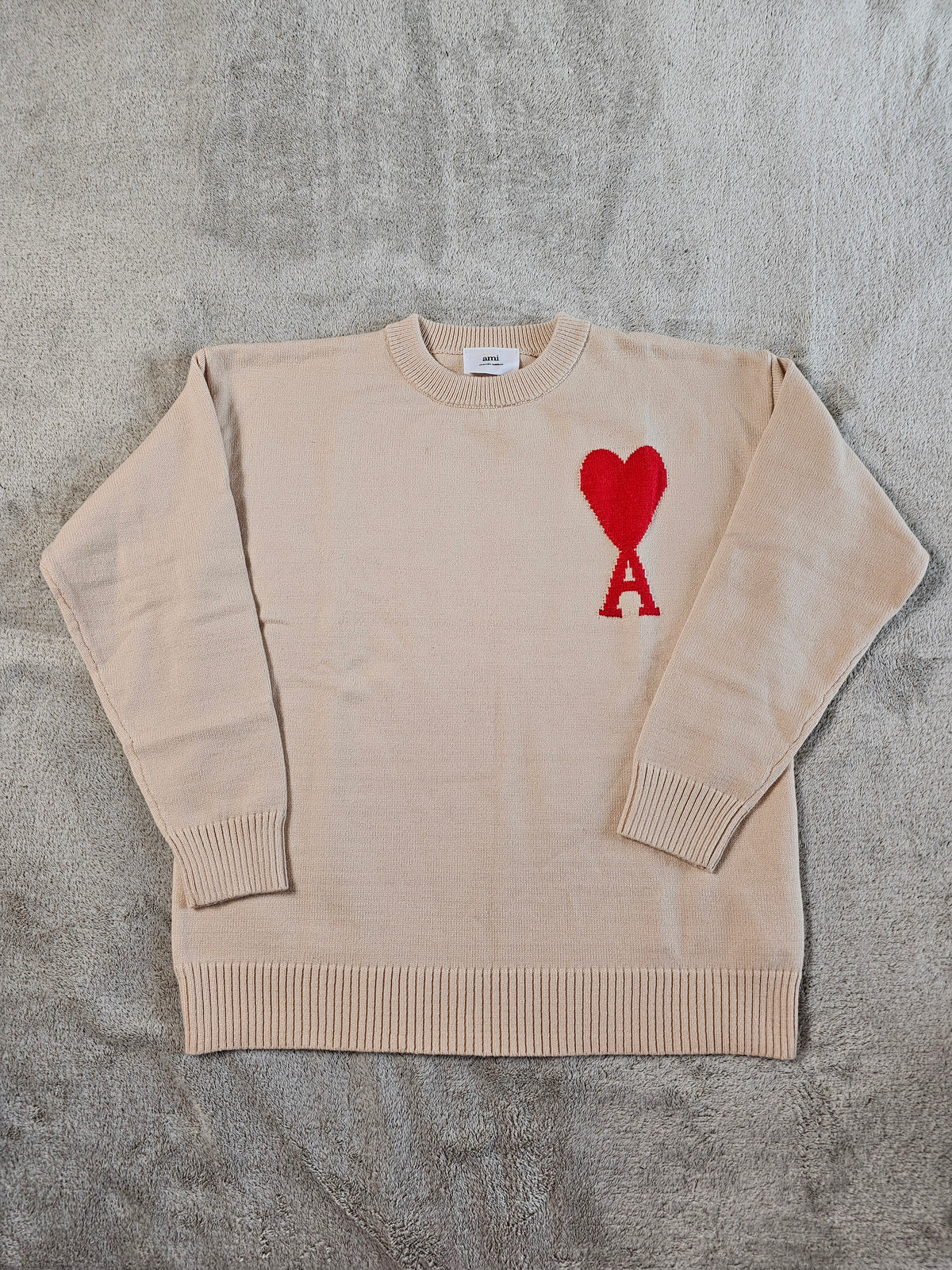Pull Ami Paris femme Neuf avec Étiquette - Beige rosé - Taille S