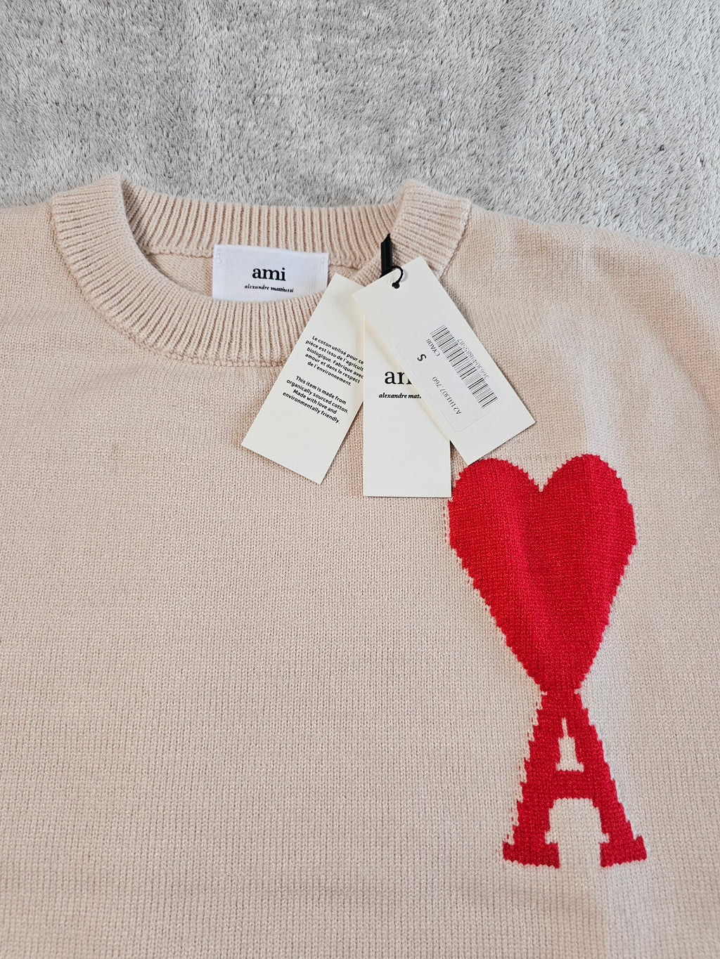 Pull Ami Paris femme Neuf avec Étiquette - Beige rosé - Taille S