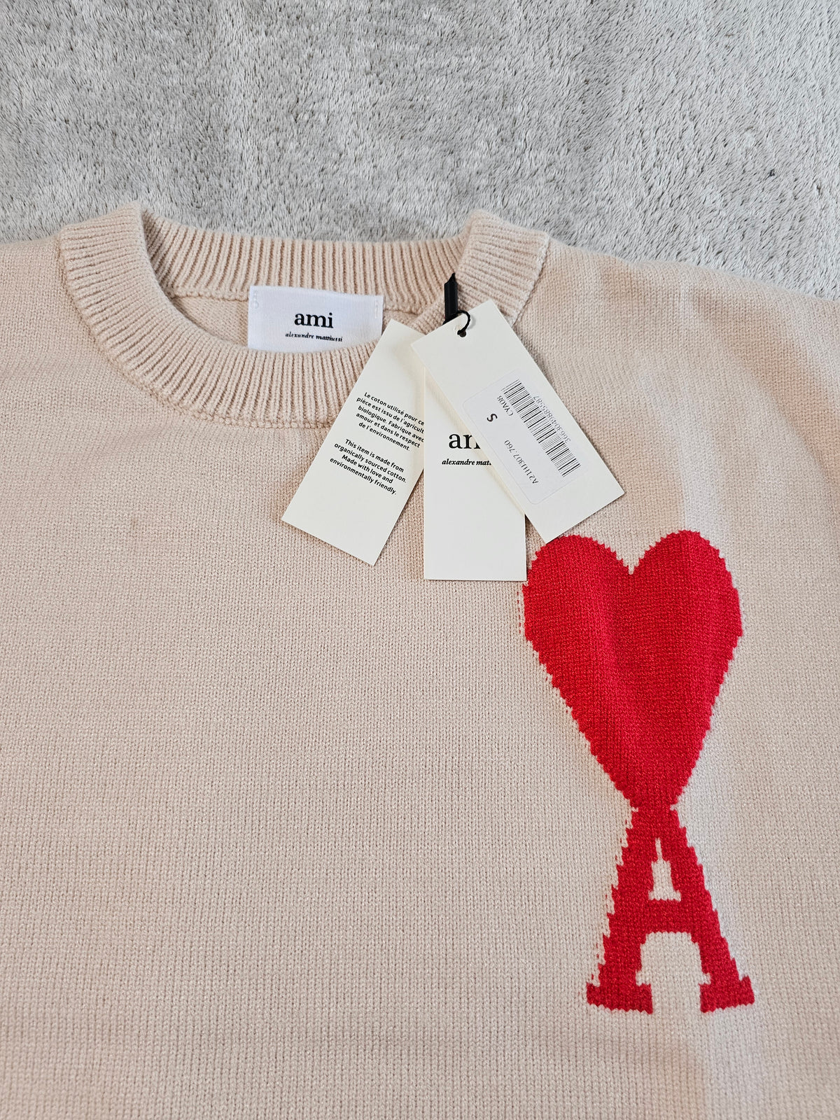 Pull Ami Paris femme Neuf avec Étiquette - Beige rosé - Taille S