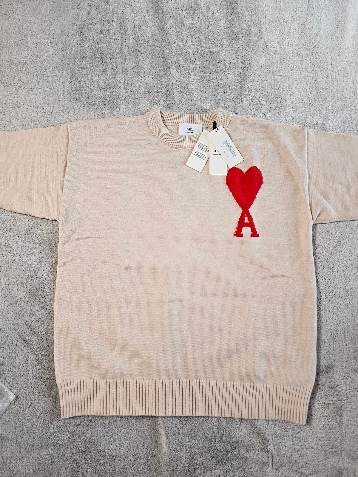 Pull Ami Paris femme Neuf avec Étiquette - Beige rosé - Taille S